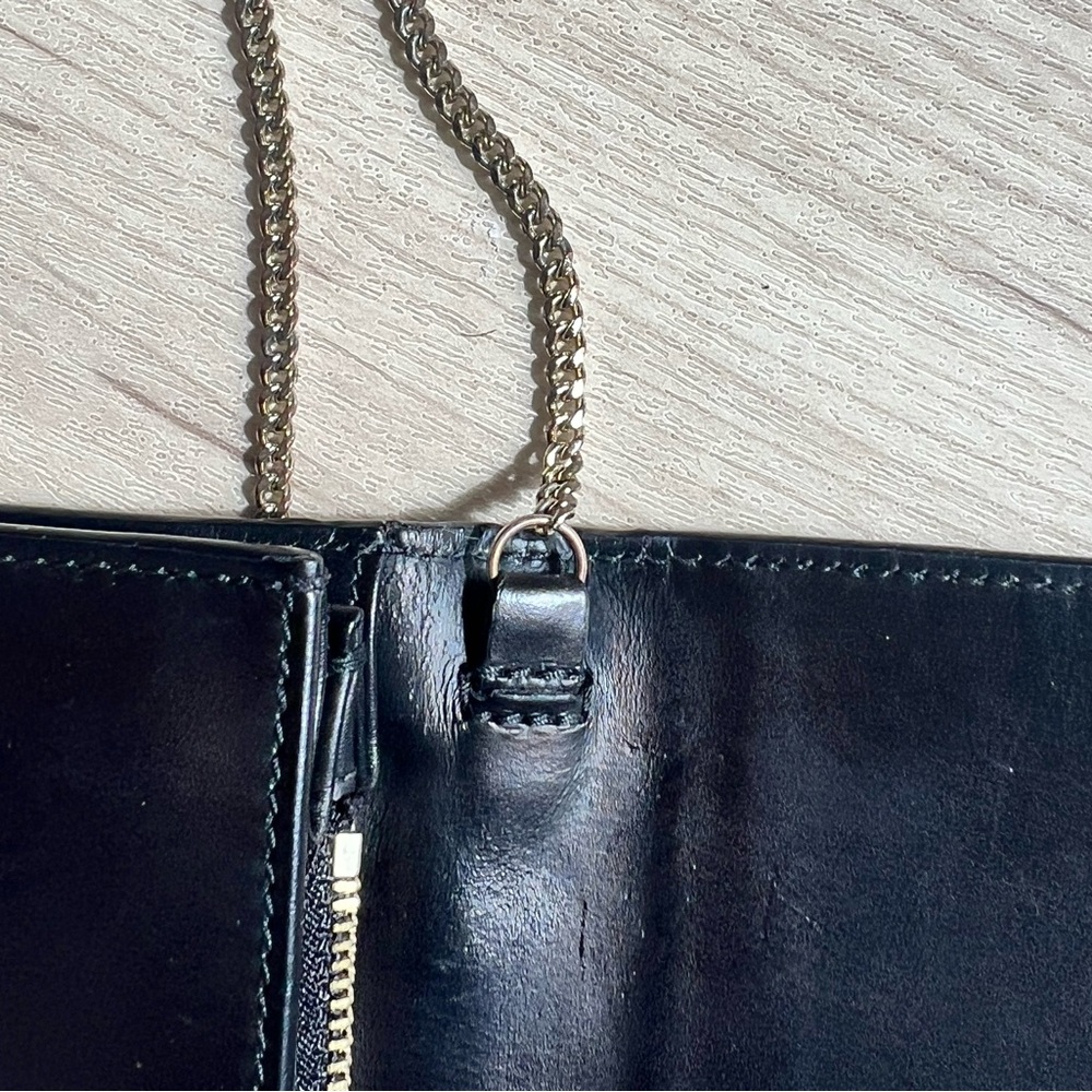 Hugo Boss Black Leather Clutch Wallet on Chain - Picture 7 of 10